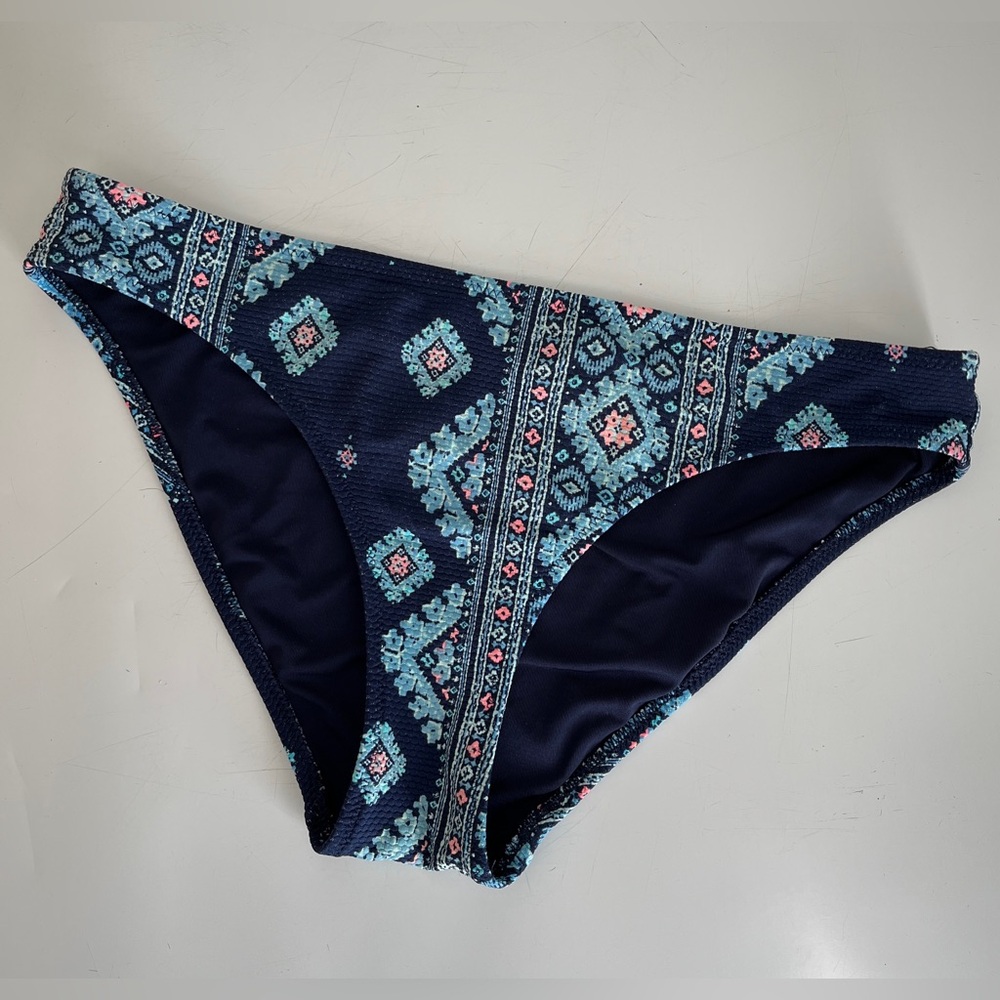 Aerie Navy Blue Patterned Bikini Bottom